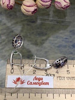 *Серьги Орхидея Микс Танзанит Турмалин Шпинель арт. С1008Ю/Ag-607/1/3/8-495 вес 5,47 г - фото 239394 *Серьги Орхидея Микс Танзанит Турмалин Шпинель арт. С1008Ю/Ag-607/1/3/8-495 вес 5,47 г - фото 239394