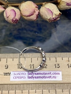 *Кольцо р.17,5 Орхидея Микс Танзанит Турмалин арт. К1061/Ag-607/3/8-549 вес 2,09 г - фото 239408