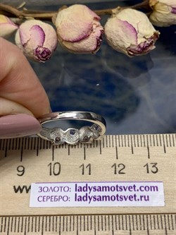 *Кольцо р.17,5 Орхидея Микс Танзанит Турмалин арт. К1061/Ag-607/3/8-549 вес 2,09 г - фото 239410