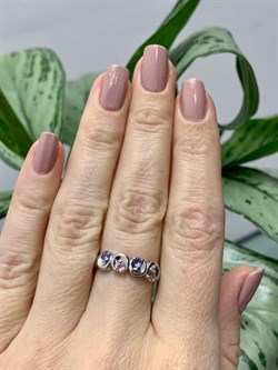 *Кольцо р.17,5 Орхидея Микс Танзанит Турмалин арт. К1061/Ag-607/3/8-549 вес 2,09 г - фото 239413