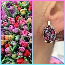 *Серьги Орхидея Микс Танзанит Родолит Турмалин Шпинель арт. С1043Ю/Ag-607/1/3/8/9-125 вес 3,78 г - фото 239415 *Серьги Орхидея Микс Танзанит Родолит Турмалин Шпинель арт. С1043Ю/Ag-607/1/3/8/9-125 вес 3,78 г - фото 239415