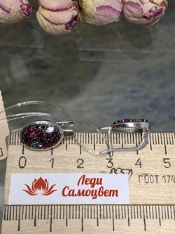 *Серьги Орхидея Микс Танзанит Родолит Турмалин Шпинель арт. С1043Ю/Ag-607/1/3/8/9-125 вес 3,78 г - фото 239418 *Серьги Орхидея Микс Танзанит Родолит Турмалин Шпинель арт. С1043Ю/Ag-607/1/3/8/9-125 вес 3,78 г - фото 239418