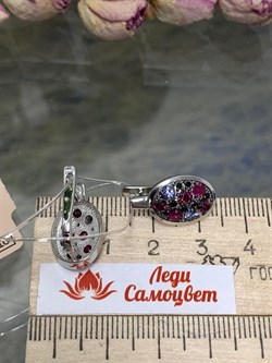 *Серьги Орхидея Микс Танзанит Родолит Турмалин Шпинель арт. С1043Ю/Ag-607/1/3/8/9-125 вес 3,78 г - фото 239419 *Серьги Орхидея Микс Танзанит Родолит Турмалин Шпинель арт. С1043Ю/Ag-607/1/3/8/9-125 вес 3,78 г - фото 239419