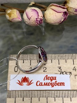 *Кольцо р.19,5 Орхидея Микс Родолит Танзанит Шпинель арт. К1043Ю/Ag-657/88-243 вес 2,39 г - фото 239443