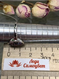 *Кольцо р.19,5 Орхидея Микс Родолит Танзанит Шпинель арт. К1043Ю/Ag-657/88-243 вес 2,39 г - фото 239444