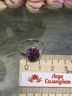 *Кольцо р.18 Орхидея Микс Родолит Танзанит Шпинель арт. К1043Ю/Ag-657/88-052 вес 2,36 г - фото 239457 *Кольцо р.18 Орхидея Микс Родолит Танзанит Шпинель арт. К1043Ю/Ag-657/88-052 вес 2,36 г - фото 239457