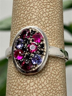 *Кольцо р.18 Орхидея Микс Родолит Танзанит Шпинель арт. К1043Ю/Ag-657/88-052 вес 2,36 г - фото 239460 *Кольцо р.18 Орхидея Микс Родолит Танзанит Шпинель арт. К1043Ю/Ag-657/88-052 вес 2,36 г - фото 239460