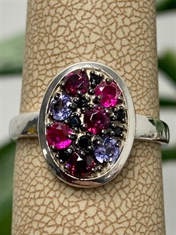 *Кольцо р.18 Орхидея Микс Родолит Танзанит Шпинель арт. К1043Ю/Ag-657/88-052 вес 2,36 г - фото 239461 *Кольцо р.18 Орхидея Микс Родолит Танзанит Шпинель арт. К1043Ю/Ag-657/88-052 вес 2,36 г - фото 239461