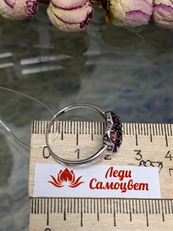 *Кольцо р.19,5 Орхидея Микс Танзанит Родолит Турмалин Шпинель арт. К1042Ю/Ag-607/1/3/8/9-284 вес 2,66 г - фото 239479