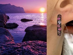 *Серьги Конго Орхидея Микс Родолит Танзанит Турмалин Шпинель арт. С1047Ю/Ag-607/1/3/8/9-347 вес 4,53 г - фото 239573 *Серьги Конго Орхидея Микс Родолит Танзанит Турмалин Шпинель арт. С1047Ю/Ag-607/1/3/8/9-347 вес 4,53 г - фото 239573