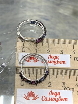 *Серьги Конго Орхидея Микс Родолит Танзанит Турмалин Шпинель арт. С1047Ю/Ag-607/1/3/8/9-347 вес 4,53 г - фото 239575 *Серьги Конго Орхидея Микс Родолит Танзанит Турмалин Шпинель арт. С1047Ю/Ag-607/1/3/8/9-347 вес 4,53 г - фото 239575