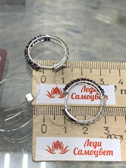 *Серьги Конго Орхидея Микс Родолит Танзанит Турмалин Шпинель арт. С1047Ю/Ag-607/1/3/8/9-347 вес 4,53 г - фото 239576 *Серьги Конго Орхидея Микс Родолит Танзанит Турмалин Шпинель арт. С1047Ю/Ag-607/1/3/8/9-347 вес 4,53 г - фото 239576