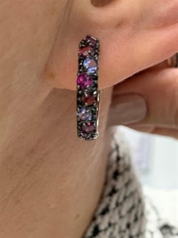 *Серьги Конго Орхидея Микс Родолит Танзанит Турмалин Шпинель арт. С1047Ю/Ag-607/1/3/8/9-347 вес 4,53 г - фото 239579 *Серьги Конго Орхидея Микс Родолит Танзанит Турмалин Шпинель арт. С1047Ю/Ag-607/1/3/8/9-347 вес 4,53 г - фото 239579