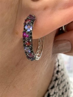 *Серьги Конго Орхидея Микс Родолит Танзанит Турмалин Шпинель арт. С1047Ю/Ag-607/1/3/8/9-347 вес 4,53 г - фото 239580 *Серьги Конго Орхидея Микс Родолит Танзанит Турмалин Шпинель арт. С1047Ю/Ag-607/1/3/8/9-347 вес 4,53 г - фото 239580