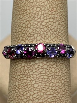 *Кольцо р.19 Орхидея Микс Родолит Танзанит Турмалин Шпинель арт. К1047Ю/Ag-607/1/3/8/9-582 вес 2,16 г - фото 239790