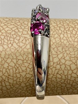 *Кольцо р.19 Орхидея Микс Родолит Танзанит Турмалин Шпинель арт. К1047Ю/Ag-607/1/3/8/9-582 вес 2,16 г - фото 239797