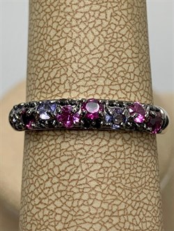 *Кольцо р.19,5 Орхидея Микс Родолит Танзанит Турмалин Шпинель арт. К1047Ю/Ag-657/88-971 вес 2,16 г - фото 239930