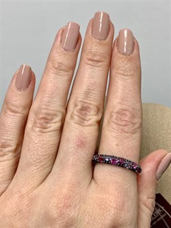 *Кольцо р.19,5 Орхидея Микс Родолит Танзанит Турмалин Шпинель арт. К1047Ю/Ag-657/88-971 вес 2,16 г - фото 239931