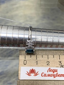 *Кольцо  р.19 Голубой Турмалин синт арт. К1743Ю/Ag-610/95-363 вес 2,47 г - фото 239939