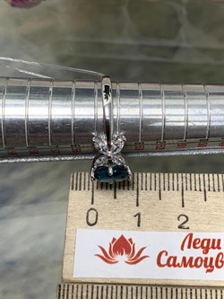 *Кольцо р.17,5 Голубой Турмалин Параиба синт арт. К1742Ю/Ag-610/95-543 вес 2,53 г - фото 239964