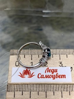 *Кольцо р.17,5 Голубой Турмалин Параиба синт арт. К1742Ю/Ag-610/95-543 вес 2,53 г - фото 239967