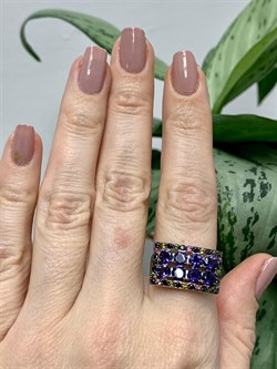 *Кольцо р.18 Фиалка Микс Иолит Турмалин арт. К1328Ю/Ag-617/35-294 вес 5,61 г - фото 240030 *Кольцо р.18 Фиалка Микс Иолит Турмалин арт. К1328Ю/Ag-617/35-294 вес 5,61 г - фото 240030