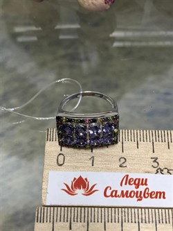 *Кольцо р.18 Фиалка Микс Иолит Турмалин арт. К1328Ю/Ag-617/35-294 вес 5,61 г - фото 240035 *Кольцо р.18 Фиалка Микс Иолит Турмалин арт. К1328Ю/Ag-617/35-294 вес 5,61 г - фото 240035