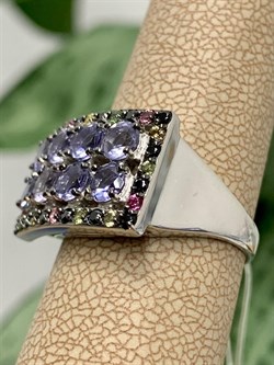 *Кольцо р.18 Фиалка Микс Иолит Турмалин арт. К1328Ю/Ag-617/35-421 вес 5,26 г - фото 240046 *Кольцо р.18 Фиалка Микс Иолит Турмалин арт. К1328Ю/Ag-617/35-421 вес 5,26 г - фото 240046