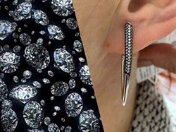 *Серьги Прищепки Белый Фианит арт CZ-E03574-X-WB-X-X-W-458 вес 4,8 г - фото 240217 *Серьги Прищепки Белый Фианит арт CZ-E03574-X-WB-X-X-W-458 вес 4,8 г - фото 240217