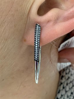 *Серьги Прищепки Белый Фианит арт CZ-E03574-X-WB-X-X-W-458 вес 4,8 г - фото 240222 *Серьги Прищепки Белый Фианит арт CZ-E03574-X-WB-X-X-W-458 вес 4,8 г - фото 240222