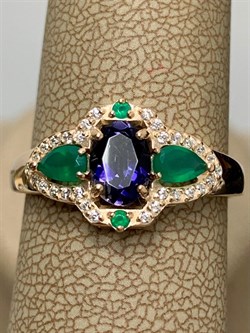 *Кольцо р.19 Микс Агат Иолит арт. К1615Ю/Ag-617/30ПОЗ-027 вес 2,64 г - фото 240340 *Кольцо р.19 Микс Агат Иолит арт. К1615Ю/Ag-617/30ПОЗ-027 вес 2,64 г - фото 240340