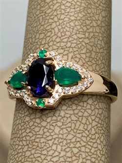 *Кольцо р.19 Микс Агат Иолит арт. К1615Ю/Ag-617/30ПОЗ-027 вес 2,64 г - фото 240349 *Кольцо р.19 Микс Агат Иолит арт. К1615Ю/Ag-617/30ПОЗ-027 вес 2,64 г - фото 240349