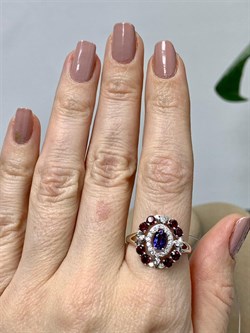 *Кольцо р.19,5 Орхидея Микс Иолит Родолит арт. К1618Ю/Ag-617/39-070 вес 3,3 г - фото 240402 *Кольцо р.19,5 Орхидея Микс Иолит Родолит арт. К1618Ю/Ag-617/39-070 вес 3,3 г - фото 240402