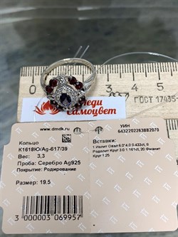 *Кольцо р.19,5 Орхидея Микс Иолит Родолит арт. К1618Ю/Ag-617/39-070 вес 3,3 г - фото 240403 *Кольцо р.19,5 Орхидея Микс Иолит Родолит арт. К1618Ю/Ag-617/39-070 вес 3,3 г - фото 240403