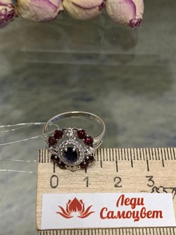 *Кольцо р.19,5 Орхидея Микс Иолит Родолит арт. К1618Ю/Ag-617/39-070 вес 3,3 г - фото 240406 *Кольцо р.19,5 Орхидея Микс Иолит Родолит арт. К1618Ю/Ag-617/39-070 вес 3,3 г - фото 240406