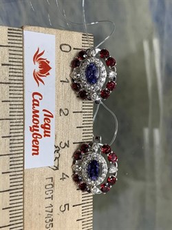 *Серьги Орхидея Микс Иолит Родолит арт. С1618Ю/Ag-617/39-796 вес 4,84 г - фото 240436 *Серьги Орхидея Микс Иолит Родолит арт. С1618Ю/Ag-617/39-796 вес 4,84 г - фото 240436