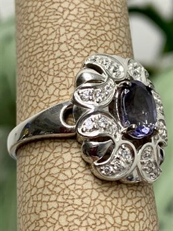 *Кольцо р.17,5 Орхидея Иолит Африка арт. К1619Ю/Ag-617/13-224 вес 3,19 г - фото 240780