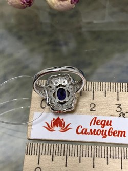 *Кольцо р.17,5 Орхидея Иолит Африка арт. К1619Ю/Ag-617/13-224 вес 3,19 г - фото 240783