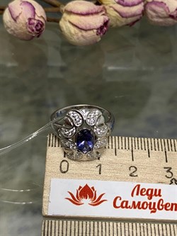 *Кольцо р.17,5 Орхидея Иолит Африка арт. К1619Ю/Ag-617/13-224 вес 3,19 г - фото 240784