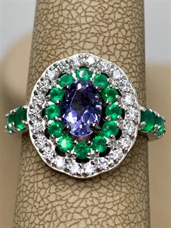 *Кольцо р.17 Микс Зеленый Агат Иолит арт. К1623Ю/Ag-617/30-607 вес 3,44 г - фото 240891 *Кольцо р.17 Микс Зеленый Агат Иолит арт. К1623Ю/Ag-617/30-607 вес 3,44 г - фото 240891