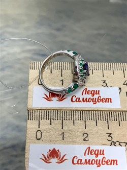 *Кольцо р.17,5 Микс Зеленый Агат Иолит арт. К1623Ю/Ag-617/30-380 вес 3,5 г - фото 240914 *Кольцо р.17,5 Микс Зеленый Агат Иолит арт. К1623Ю/Ag-617/30-380 вес 3,5 г - фото 240914