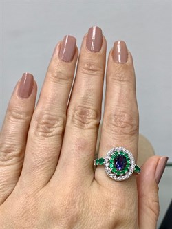 *Кольцо р.19 Микс Зеленый Агат Иолит арт. К1623Ю/Ag-617/30-984 вес 3,94 г - фото 240932 *Кольцо р.19 Микс Зеленый Агат Иолит арт. К1623Ю/Ag-617/30-984 вес 3,94 г - фото 240932