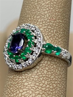 *Кольцо р.19 Микс Зеленый Агат Иолит арт. К1623Ю/Ag-617/30-984 вес 3,94 г - фото 240939 *Кольцо р.19 Микс Зеленый Агат Иолит арт. К1623Ю/Ag-617/30-984 вес 3,94 г - фото 240939