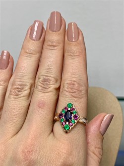 *Кольцо р.18 Микс Агат Иолит Родолит арт. К1625Ю/Ag-617/31ПОЗ-168 вес 3,65 г - фото 240982 *Кольцо р.18 Микс Агат Иолит Родолит арт. К1625Ю/Ag-617/31ПОЗ-168 вес 3,65 г - фото 240982