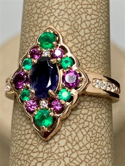 *Кольцо р.18 Микс Агат Иолит Родолит арт. К1625Ю/Ag-617/31ПОЗ-168 вес 3,65 г - фото 240990 *Кольцо р.18 Микс Агат Иолит Родолит арт. К1625Ю/Ag-617/31ПОЗ-168 вес 3,65 г - фото 240990