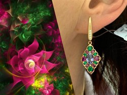 *Серьги Микс Агат Иолит Родолит арт. С1625Ю/Ag-617/31ПОЗ-909 вес 5,21 г - фото 241004 *Серьги Микс Агат Иолит Родолит арт. С1625Ю/Ag-617/31ПОЗ-909 вес 5,21 г - фото 241004