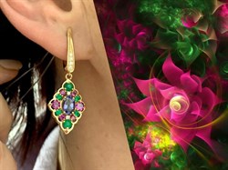 *Серьги Микс Агат Иолит Родолит арт. С1625Ю/Ag-617/31ПОЗ-909 вес 5,21 г - фото 241009 *Серьги Микс Агат Иолит Родолит арт. С1625Ю/Ag-617/31ПОЗ-909 вес 5,21 г - фото 241009