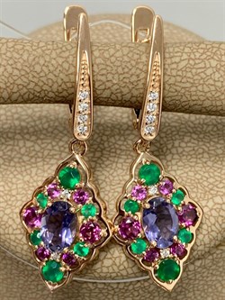 *Серьги Микс Агат Иолит Родолит арт. С1625Ю/Ag-617/31ПОЗ-909 вес 5,21 г - фото 241010 *Серьги Микс Агат Иолит Родолит арт. С1625Ю/Ag-617/31ПОЗ-909 вес 5,21 г - фото 241010