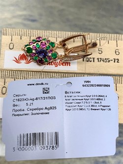 *Серьги Микс Агат Иолит Родолит арт. С1625Ю/Ag-617/31ПОЗ-909 вес 5,21 г - фото 241013 *Серьги Микс Агат Иолит Родолит арт. С1625Ю/Ag-617/31ПОЗ-909 вес 5,21 г - фото 241013