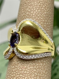 *Кольцо р.17,5 Орхидея Иолит Африка арт. К1765Ю/Ag-617/13ПОЗ-676 вес 4,82 г - фото 241055 *Кольцо р.17,5 Орхидея Иолит Африка арт. К1765Ю/Ag-617/13ПОЗ-676 вес 4,82 г - фото 241055